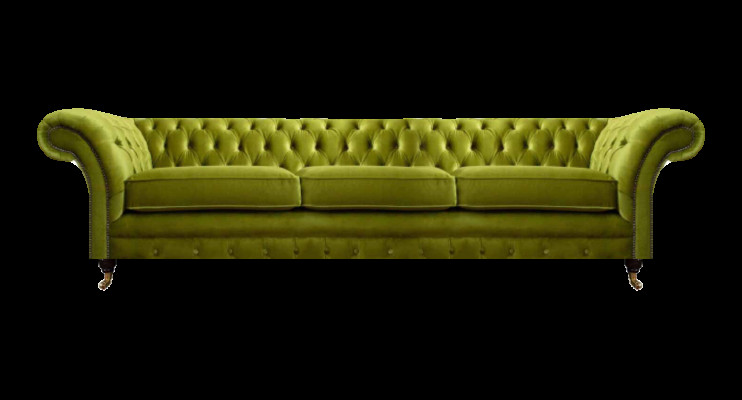 Chesterfield Olivengrüne Polstercouch Bettfunktion Couch Wohnzimmer Möbel