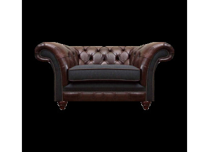 Chesterfield Braun-Grauer Sessel Wohnzimmer Einsitzer Moderne Edle Möbel