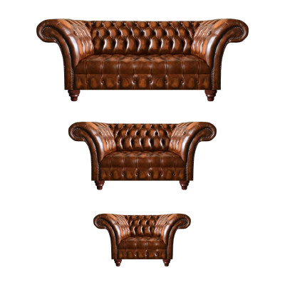 Hochwertige Chesterfield Garnitur Couchgarnitur 2x Sofas Polster Sessel