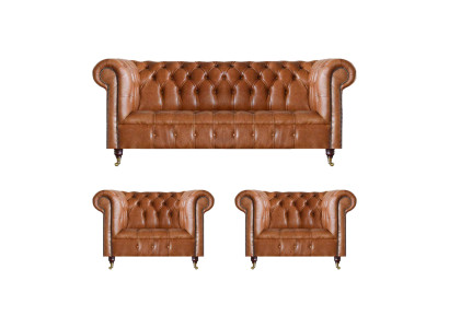 Chesterfield Sitzmöbel Braune Sofas Einsitzer Wohnzimmer Einrichtung