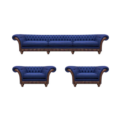 Designer Wohnzimmer Chesterfield Couchgarnitur Luxus Sofas Sessel 3tlg