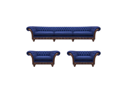 Designer Wohnzimmer Chesterfield Couchgarnitur Luxus Sofas Sessel 3tlg