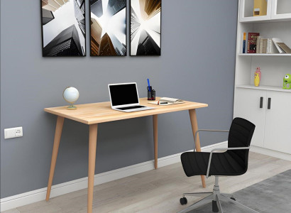 Beiger Holztisch Designer Loft-Tisch Stilvolle Schreibtische Luxus Möbel