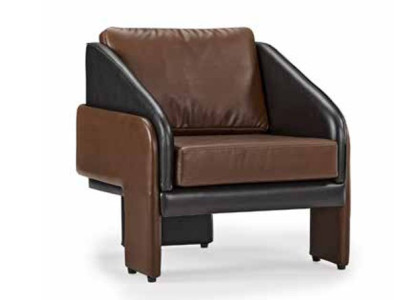 Braun-Grauer Clubsessel Luxuriöser Loungesessel Relax Einsitzer Sessel