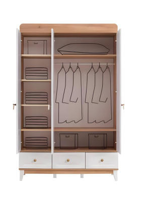 Kleiderschrank Kinderzimmer Weiß Schranke Holz Kindermöbel Holz Modern Neu