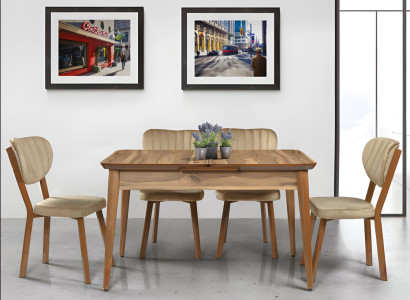 Esszimmer Designer Möbel Hellbrauner Ausziehbarer Esstisch Holz Tische