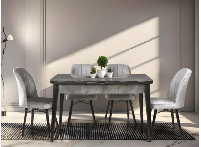 Dunkelgrauer Esszimmertisch Ausziehbarer Tisch Designer Küchen Tische