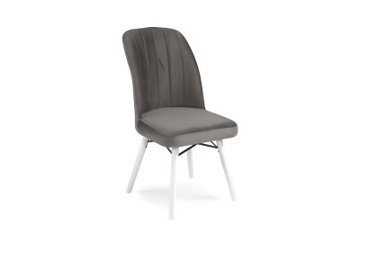 Dunkelgrauer Wohnzimmer Lehnstuhl Luxuriöse Küchenstühle Textil Sitzer