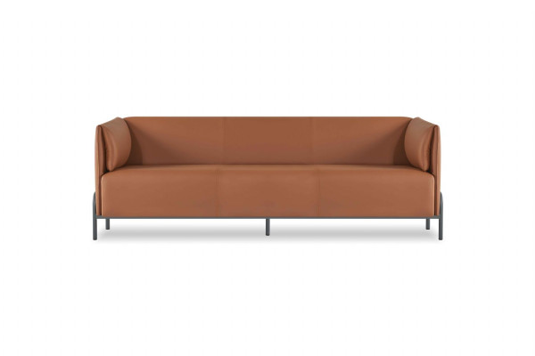 Bürositzmöbel-Set 3tlg 3-Sitzer mit 2x Sessel Arbeitszimmer Braun Farbe