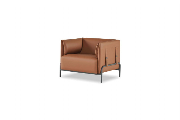 Bürositzmöbel-Set 3tlg 3-Sitzer mit 2x Sessel Arbeitszimmer Braun Farbe