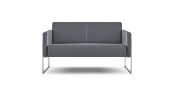 Arbeitszimmer-Set 5tlg 2x 2-Sitzer 2x Sessel Couchtisch Grau Einfarbig