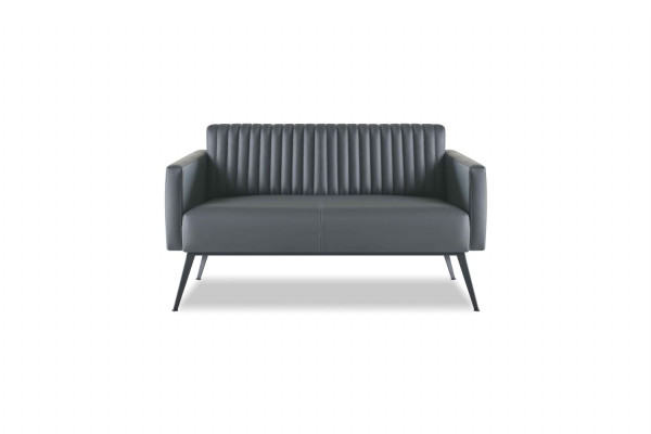 Arbeitszimmer-Set 4tlg 2x 2-Sitzer 2x Sessel Schwarz Einfarbig Modern