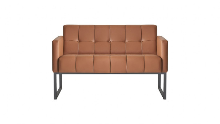 Arbeitszimmer Braun Grau Set 3tlg 2-Sitzer Sessel Couchtisch Modern Stil