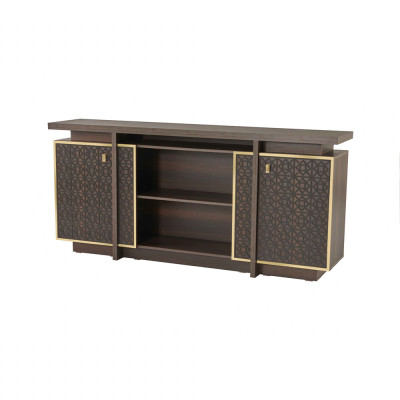 Arbeitszimmer Set 3tlg Bürotisch Sideboard Bücherregal Braun Einfarbig