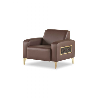 Braune Arbeitszimmer Ledergarnitur Dreisitzer 2x Lehnsessel Couchtisch