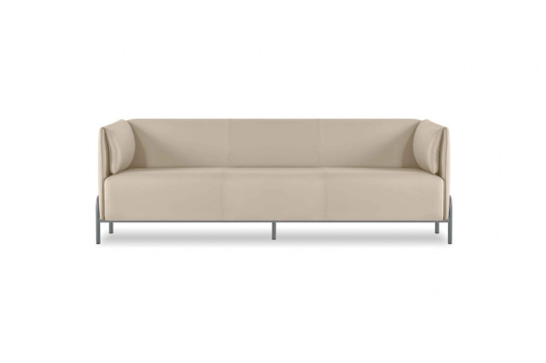 Arbeitszimmer-Set 2tlg 3-Sitzer Sessel Beige Einfarbig Kissen Wohnzimmer