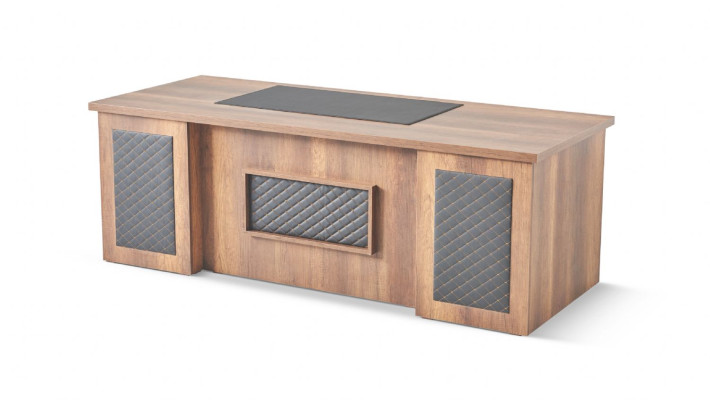 Arbeitszimmer-Set 3tlg Bürotisch Sideboard Kommode Stauraum Braun Schwarz