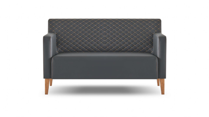 Arbeitszimmer-Set 3tlg 2-Sitzer Sessel Couchtisch Schwarz Braun Modern