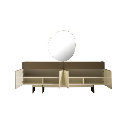Braun-Beige Küchenanrichte Designer Esszimmer Möbel Luxuiöse Kommode