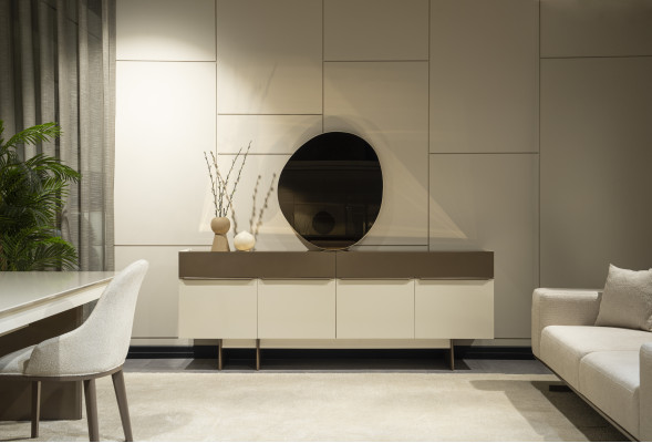 Braun-Beige Küchenanrichte Designer Esszimmer Möbel Luxuiöse Kommode