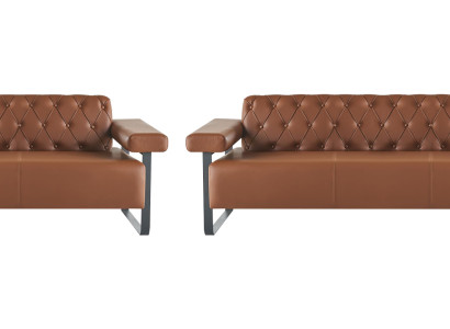 Chesterfield Couch Stil 3-Sitzer 2-Sitzer Sofas Ledersofas Modern Edelstahl