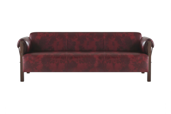 Couch Ledesofas 3-Sitzer 2-Sitzer Bordeaux Modern Stil Leder Holz Set