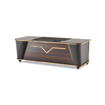 Komplett Schreibtisch Bürostuhl Sideboard Braun Schwarz Arbeitszimmer
