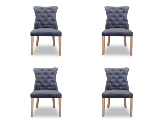 4x Stühle Stuhl Polster Design Chesterfield Garnitur Sessel Komplett Set