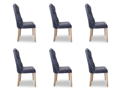 6x Stühle Stuhl Polster Design Chesterfield Garnitur Sessel Komplett Set