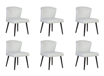 6x Leder Polster Sitz Stühle Lehn Stuhl Design Lounge Club Sessel Garnitur Neu