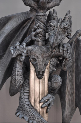 XXL Design Gothik Stehleuchte Lampe Stand Leuchte Leuchten Drachen Lampen 143cm