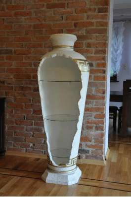 xxl Medusa Antik Stil Vitrine Bar Boden Vase Schrank Vintrinen Säule 153cm Neu