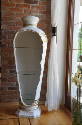 xxl Medusa Antik Stil Vitrine Bar Boden Vase Schrank Vintrinen Säule 153cm Neu