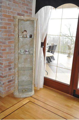 XXL Medusa Antik Stil Vitrine Bar Boden Vase Schrank Vintrinen Säule 181cm Neu