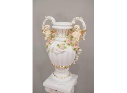 Design Blumen Topf Dekoration XXL Vase Vasen Handarbeit Deko Kelch Pokal 70cm