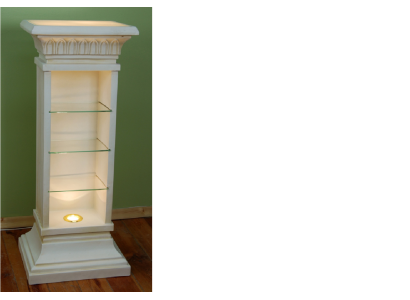  Design Vitrine Regal Glas Säule Vitrinen Regale CD Schrank Lampe 6894 Neu