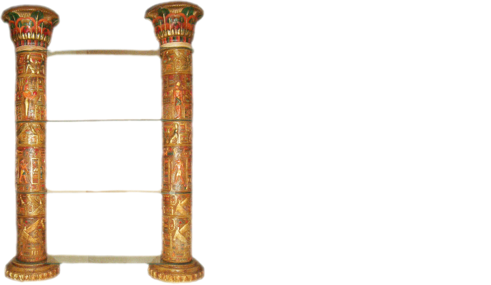 Regal Glas Vitrine Ägyptische Regale Vitrinen XXL Säulen 240cm Säule Ägypten Neu