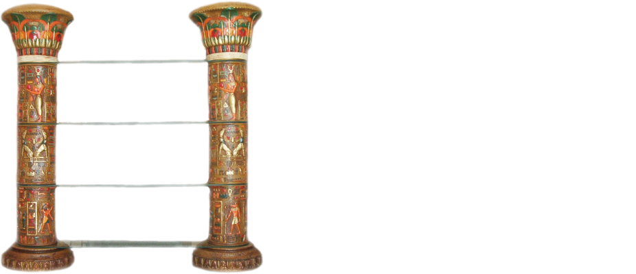Regal Glas Vitrine Ägyptische Regale Vitrinen XXL Säulen 180cm Säule Ägypten Neu