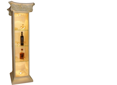 XXL Vitrine Bar Regal Glas Bodenfase Schrank Vitrinen Säule Wohnzimmer 1851 Neu