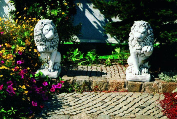 Garten Dekoration Löwe Statue Skulptur Figuren Skulpturen Natur Designer