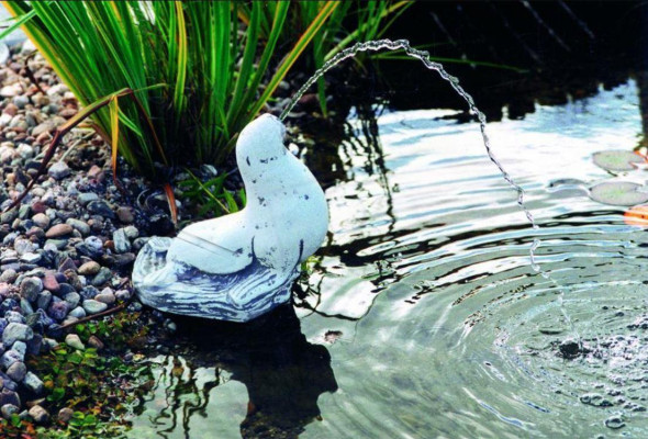 Gartenfigur Figur "Fontaine" 32cm Teichfigur Statue Steinguss