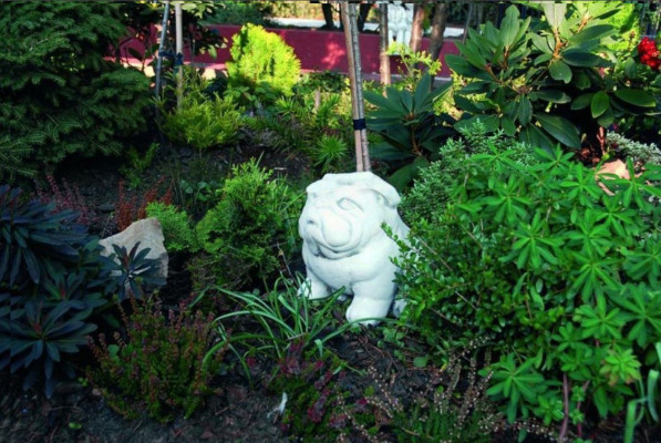 Garten Dekoration Hund Terrasse Stein Figuren Dekorative Figur Weiß Statue