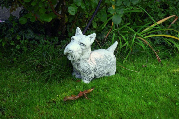 Garten Dekoration Hund Terrasse Stein Figuren Dekorative Weiß Statue Figur