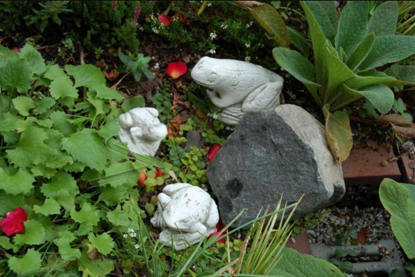 Garten Dekoration Frosch Terrasse Stein Figuren Figur Deko Statue