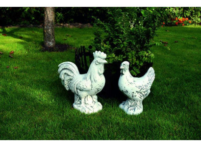 Garten Dekoration Huhn Terrasse Stein Figuren Figur Weiß Dekorative Statue