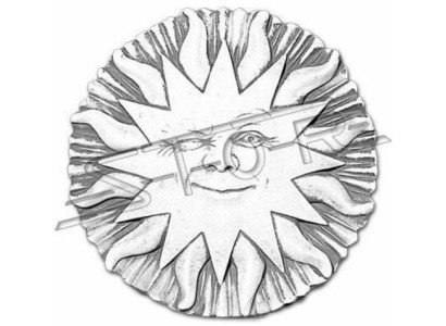 Wandrelief Steinplatte Bild Sonne Antik Stil Relief Steinguss Wand