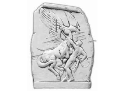 Wandrelief Steinplatte Bild Engel Antik Stil Relief Steinguss Wand