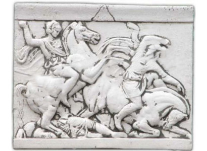 Relief Alexander der Große Pferd Wandrelief Wand Bild Bilder Stein