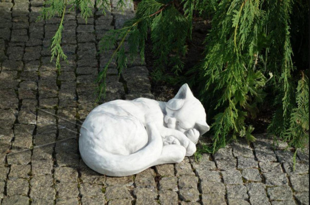 Garten Dekoration Katze Terrasse Stein Figuren Figur Deko Statue