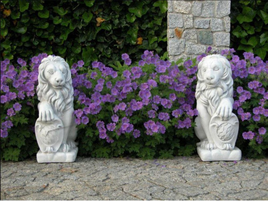 Löwe Gartenfigur Terrassen Garten Skulptur Dekorative Figuren Skulpturen
